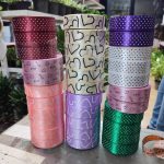 روبان ساتن طرح دار 2/5 سانت